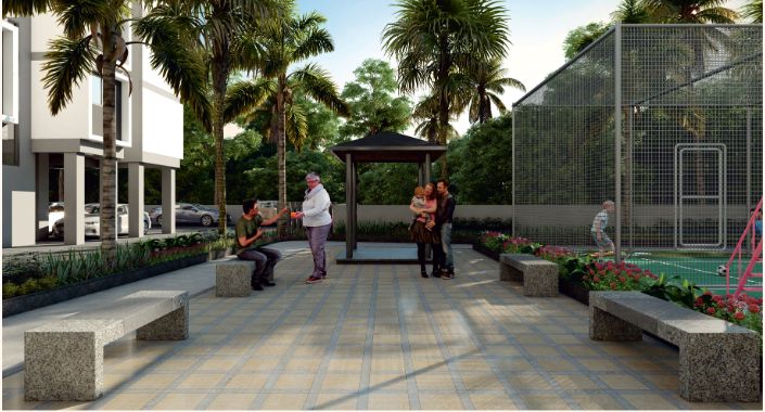 Gazebo seating area at Aryan's Life One