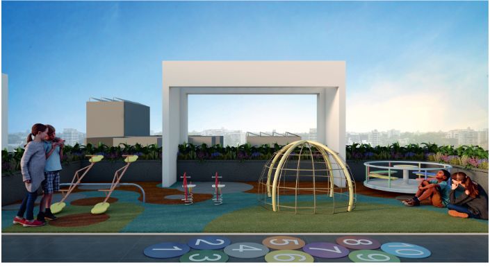 Rooftop kids' play area at Aryan's Life One