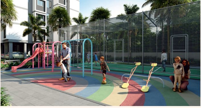 Kids' play court at Aryan's Life One
