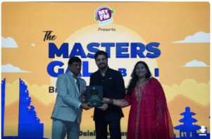 The Masters Bali award, presented to Shree Aryan Builders and Developers by MY FM