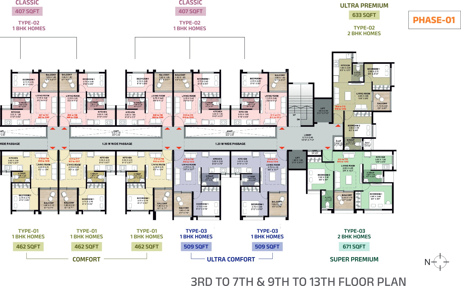 Typical floor plan at Aryan's Life One